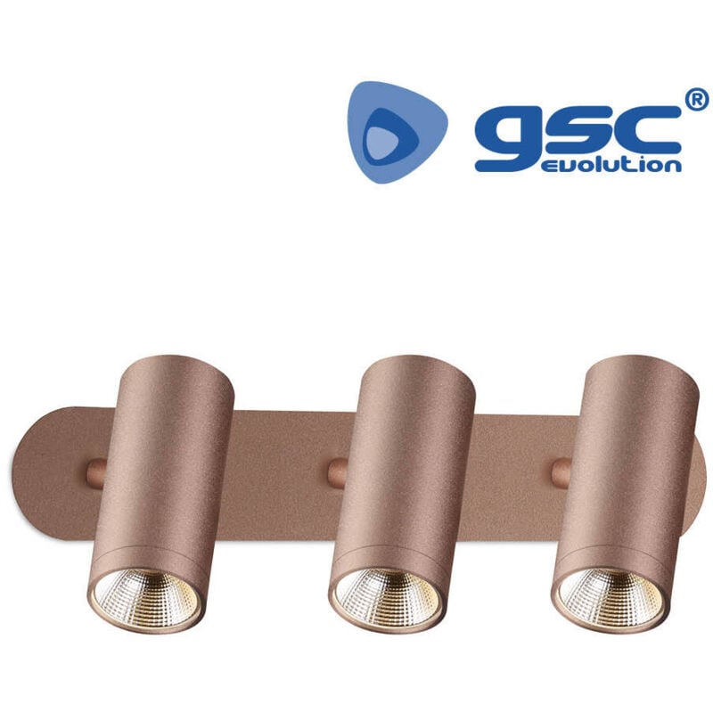 Spot de plafond 3 éléments linéaires GU10 Cuivre GSC 202000003