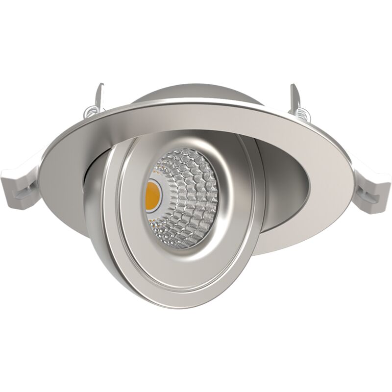 Leo Spot encastré alu brossé 8W, 690Lm, cct 2700K/3000K/4000K, Orientable 90°, Rotatif 360° - S0170790D Solum