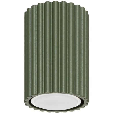 Spot de plafond aluminium GU10 Ø 6,5 cm apparent vert olive rond Moderne Spot Lampe Plafond