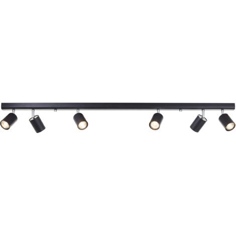 Spot de plafond brillant Different spot bar, 119 cm, 6x GU10, orientable, métal, noir