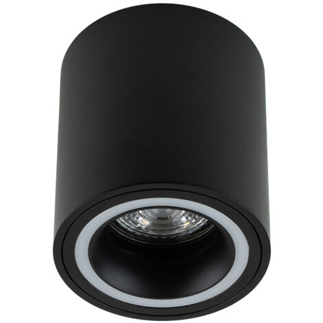 Spot de plafond en saillie HALIS OV GU10 IP20 rond noir, anneau blanc EDO777331 Edo Solutions