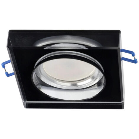 Spot de plafond encastrable CRYSTAL Grande IP20 carré en verre épais noir EDO777133 Edo Solutions