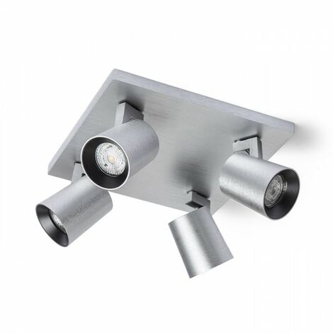 Spot de plafond KENNY IV aluminium brossé/noir 230V GU10 4x35W
