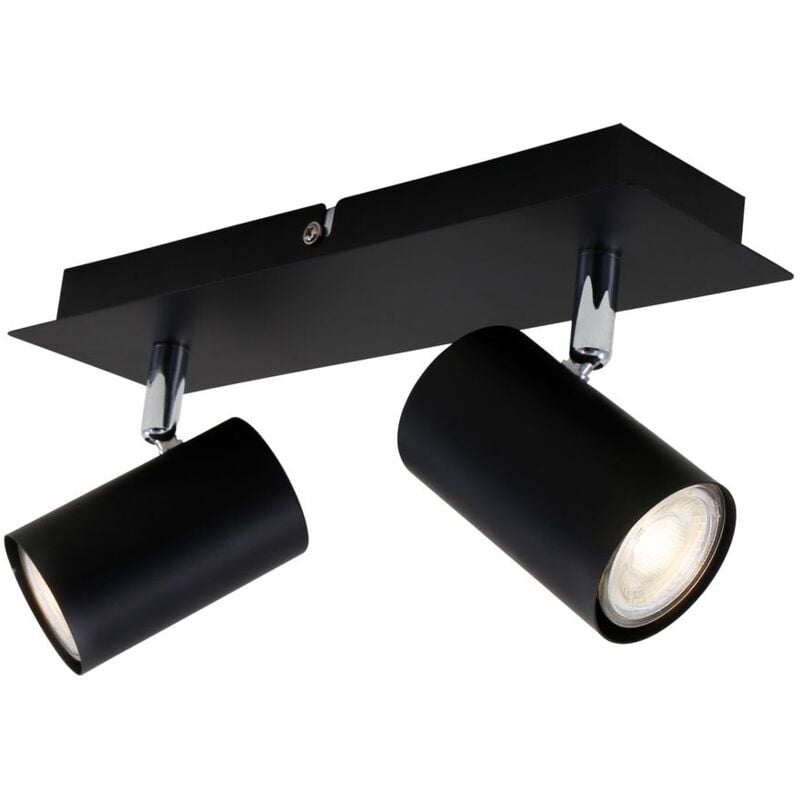 Plafonnier Spot Briloner leuchten run, 40 w, IP20, noir, métal, incl., 2x GU10, 29 x 8 x 12,3 cm