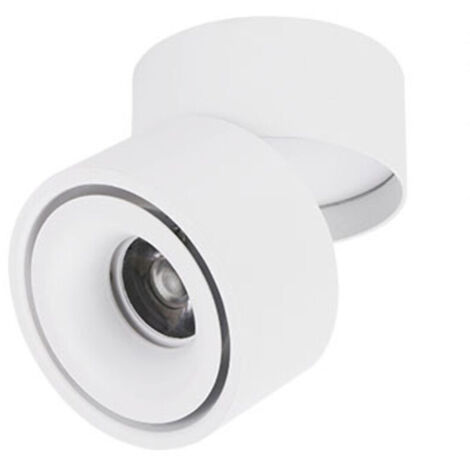 Spot de plafond LED intérieur réglable à 360 degrés 10 W / éclairage COB à montage en surface / 10 x 10 cm / applique murale en aluminium ou spot noir 6000 K Blanc