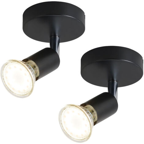 Spot de plafond LED, plafonnier moderne, spot de plafond GU10, spot orientable à 330°, spot mural avec ampoule, blanc chaud