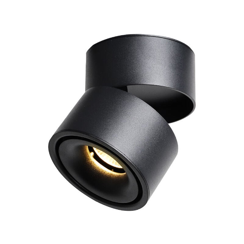 Spot de Plafond led Pliable Noir - Éclairage Rotatif, Angle Réglable