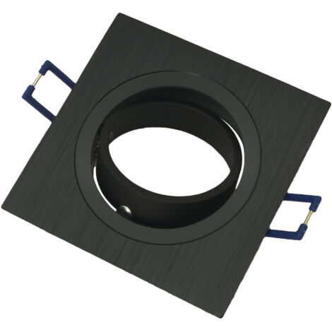 Spot de plafond mobile, noir brossé, GU10, carré, ID-1025 Idealed