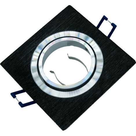 Spot de plafond mobile noir et argent GU10 carré ID-1021 Idealed