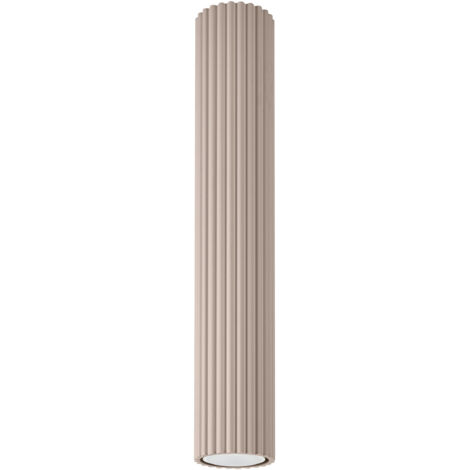 Spot de plafond moderne taupe, tube rond ondulé, 40 cm, 1 ampoule GU10, 10 W, KARBON Sollux Lighting