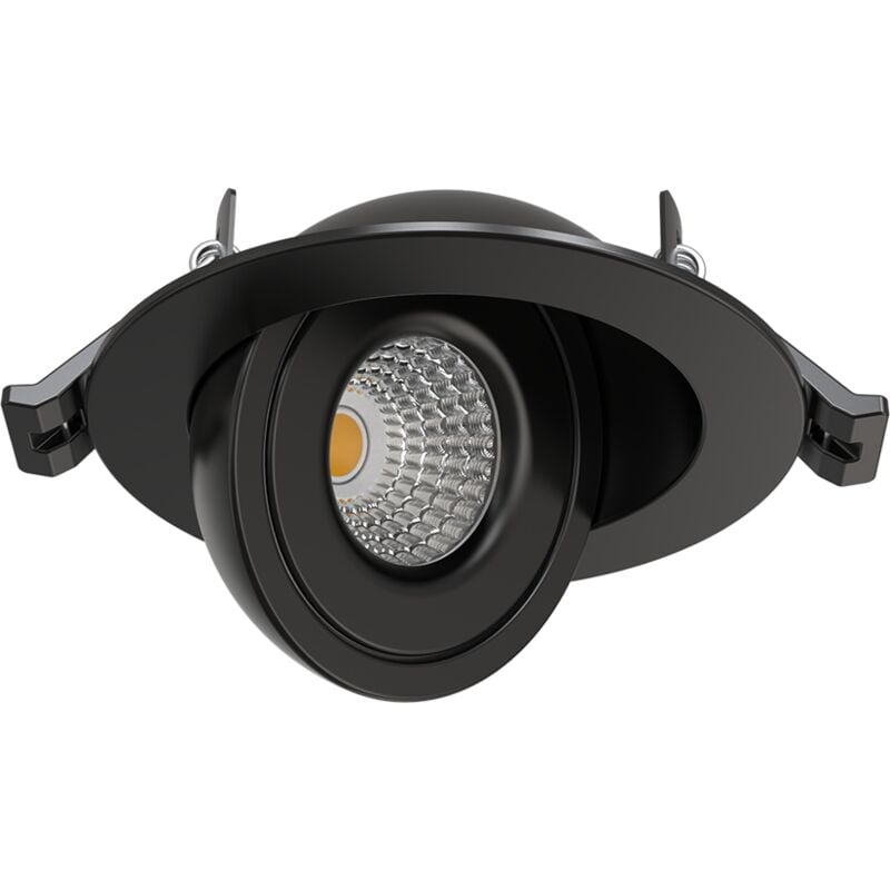 Solum - leo Spot encastré noir 8W, 690Lm, cct 2700K/3000K/4000K, Orientable 90°, Rotatif 360° - S0160790D