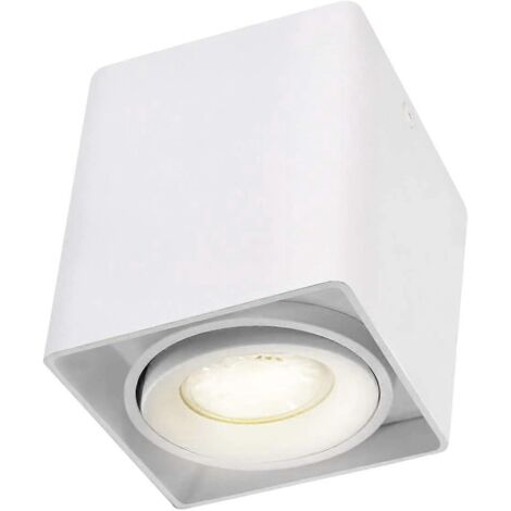Spot de plafond orientable (avec ampoule LED GU10 de 5 W) - Spot mural intérieur - Plafonnier - Salon, salle à manger, cuisine, couloir, chambre, 230 V [Energ