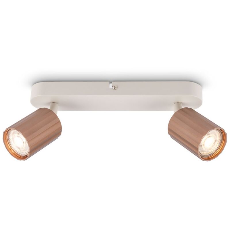 BRILONER 2 Way Ceiling Light Spotlight GU10 Flush Adjustable Metal Coffee in Brown