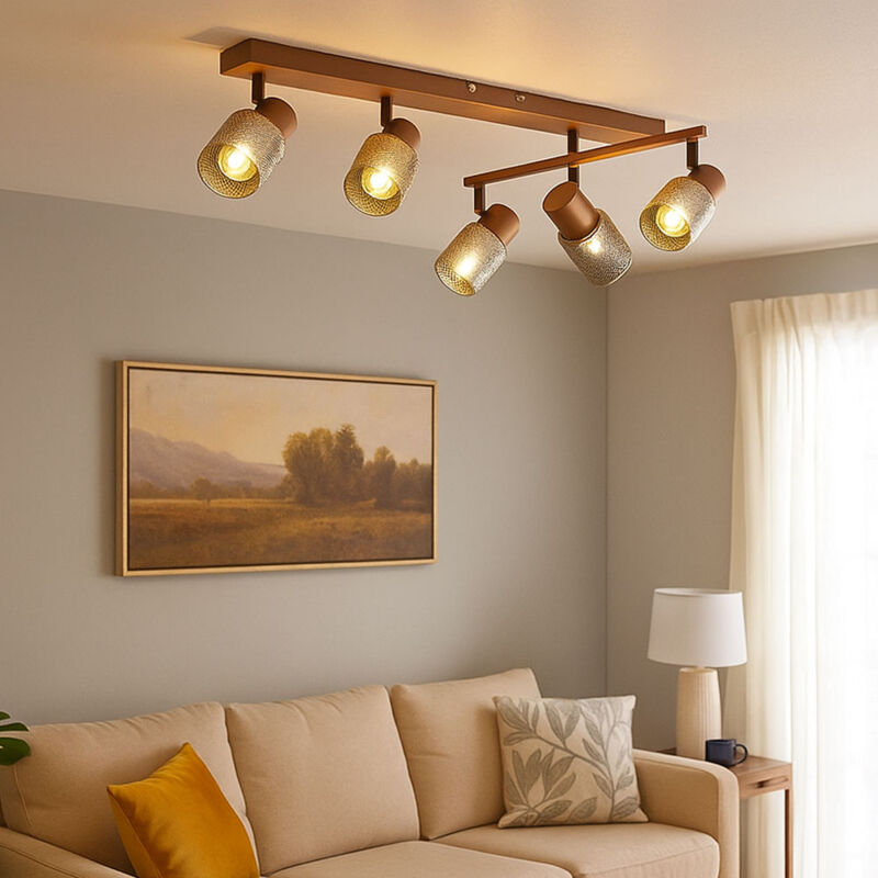 Globo - Spot de plafond plafonnier lampe de salon orientable café 6 ampoules l 70 cm