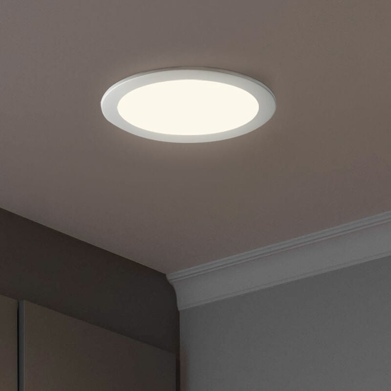 Spot de plafond spot encastrable au plafond plafonnier panneau led éclairage de salon, blanc, 1x led 12W 1160lm 4000K blanc neutre, DxH 17x1,2 cm