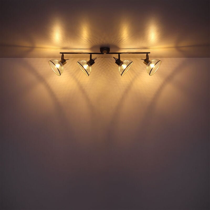 Spot de plafond spot orientable plafonnier plafonnier chromé 4 ampoules, 4x E27, LxH 93,6x20,8 cm