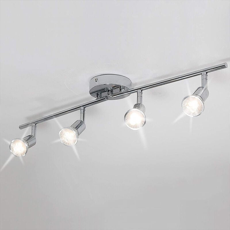 Spot de plafond,Plafonnier LED,Lampe de Plafond,pour Salon, Chambre, Cuisine, Rotatif ,6110 cm,Argent(Sans ampoule)