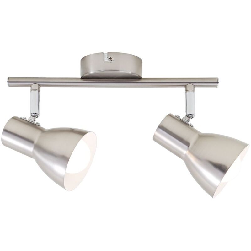 Plafonnier Spot Briloner leuchten cup, 25 w, IP20, nickel mat, métal, excl. 2x E14, 27,5 x 8 x 15 cm