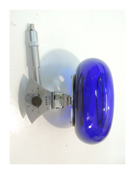 Spot déco verre bleu orientable tige chrome prise JACK pour ampoule G5.3 12V 50W max (non fournie) Timo BRUCK 220401MC