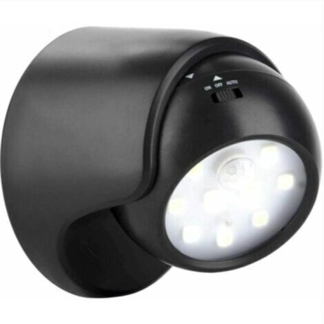Spot d'intérieur Spot LED Extérieur, Spot exterieur avec Detecteur de mouvement, Projecteur LED extérieur Sans Fil, 1000 Lumen, Sphère Amovible, Rotation et Inclinaison à 360 degrés, Batterie à Pile
