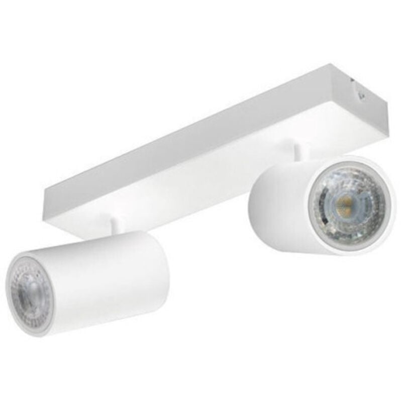 Spot Double Blanc Ampoule Gu10 Orientable Et Inclinable