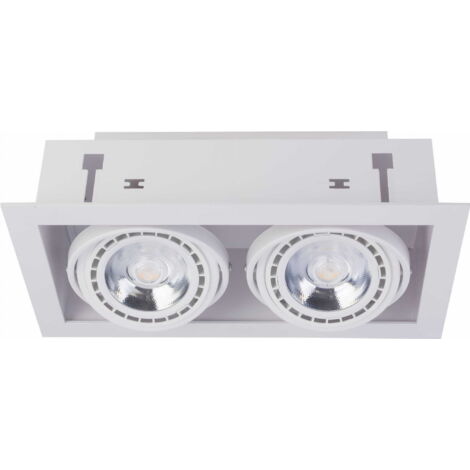 Spot double encastré plafond Nowodvorski Downlight blanc 9574
