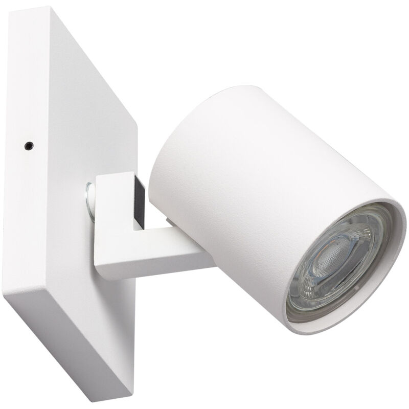 Ledkia – Spot d'intérieur orientable en aluminium – Ampoule GU10 – Finition blanche – Dimensions 90x110x107mm – Pour éclairage personnalisé Ledkia – Spot d'intérieur orientable en aluminium – Ampoule GU10 – Finition blanche – Dimensions 90x110x107mm – Pour éclairage personnalisé