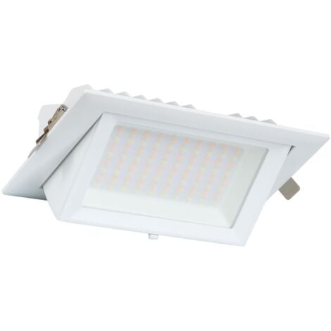 Spot Downlight LED 38W Rectangulaire Orientable  130 lm/W LIFUD Coupe 210x125 mm Sélectionnable (Neutre-Froid)