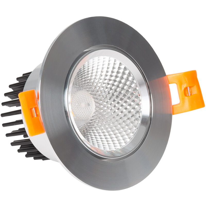 Ledkia - Spot Downlight led 7W Rond cob CRI90 Coupe ø 70 mm Argentée No Flicker 4000K Blanc neutre Ledkia - Spot Downlight led 7W Rond cob CRI90 Coupe ø 70 mm Argentée No Flicker 4000K Blanc neutre
