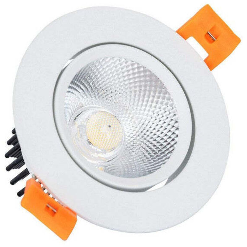 Ledkia – Spot encastrable rond 7W COB – Lumière blanche neutre 4000K – Ø 70mm – Pas de scintillement – Installation facile pour plafond et mur - CRI90 Ledkia – Spot encastrable rond 7W COB – Lumière blanche neutre 4000K – Ø 70mm – Pas de scintillement – Installation facile pour plafond et mur - CRI90