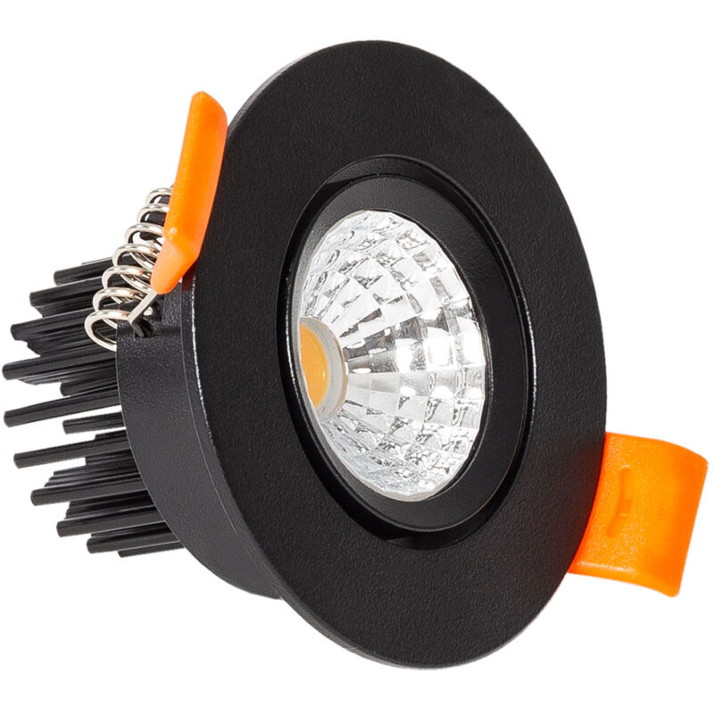 Ledkia - Spot Downlight led 5W Rond cob CRI90 Coupe ø 55 mm Noir No Flicker 2700K Blanc chaud