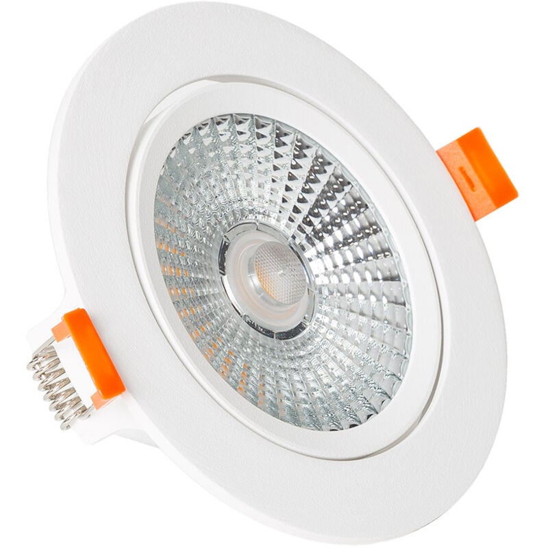 Spot led Downlight Superslim cob lifud Rond Orientable 15W Blanc CRI90 Expert Color No Flicker Coupe ø 100mm No Flicker 2700K Blanc chaud