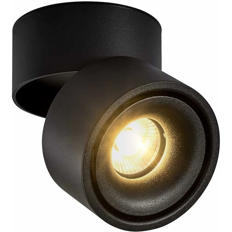 Spot en Saillie Orientable 7W led Spots de Plafond Plafonnier Aangle Réglable Applique de Plafond Lampe cob, Rotative à 360 ° (Blanc Chaud 3000k) Fei