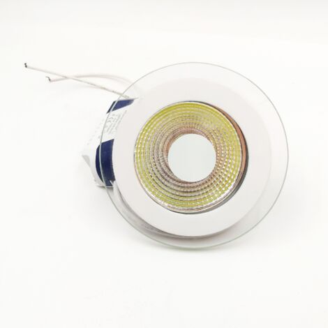 Spot en verre 7W lumie're blanc froid encastrable plaque avec driver