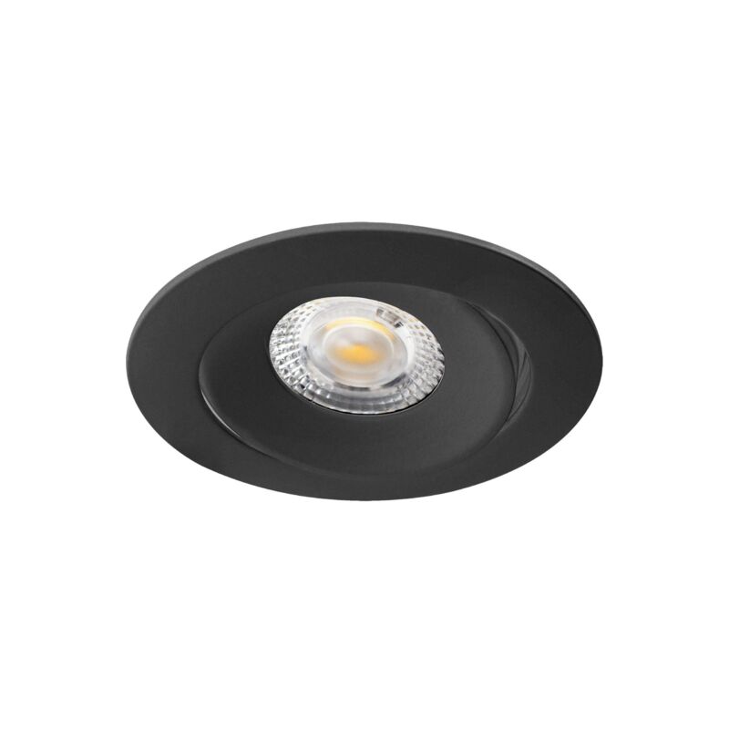 Aspen tilt Encastré rond basculant noir led 5,5W 36° 430lm 3000/4000K (cct) Aric 51227