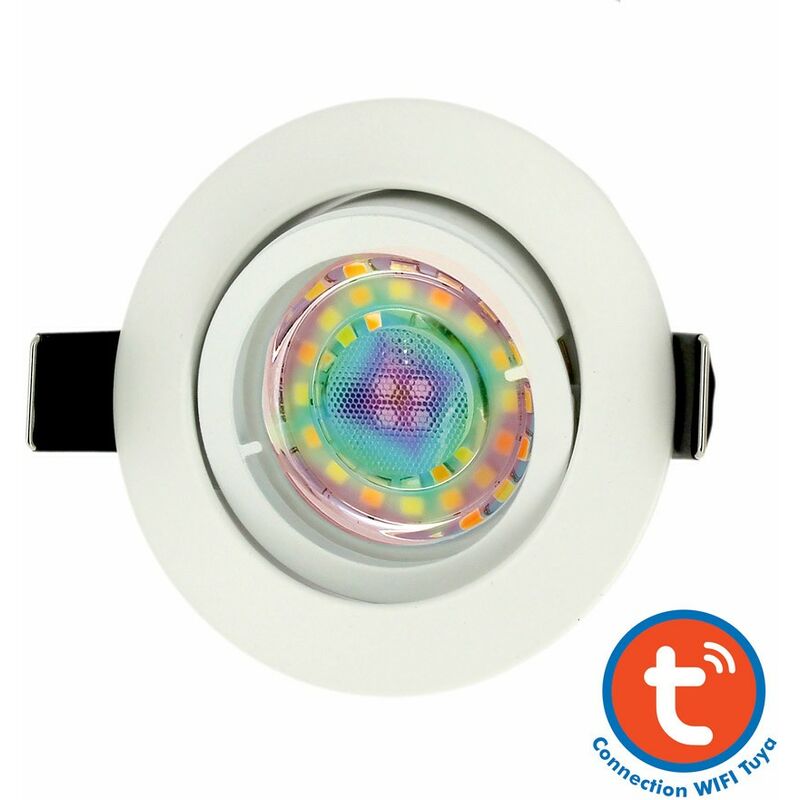 

Foco empotrable blanco con GU10 5W RGB Connected Tuya