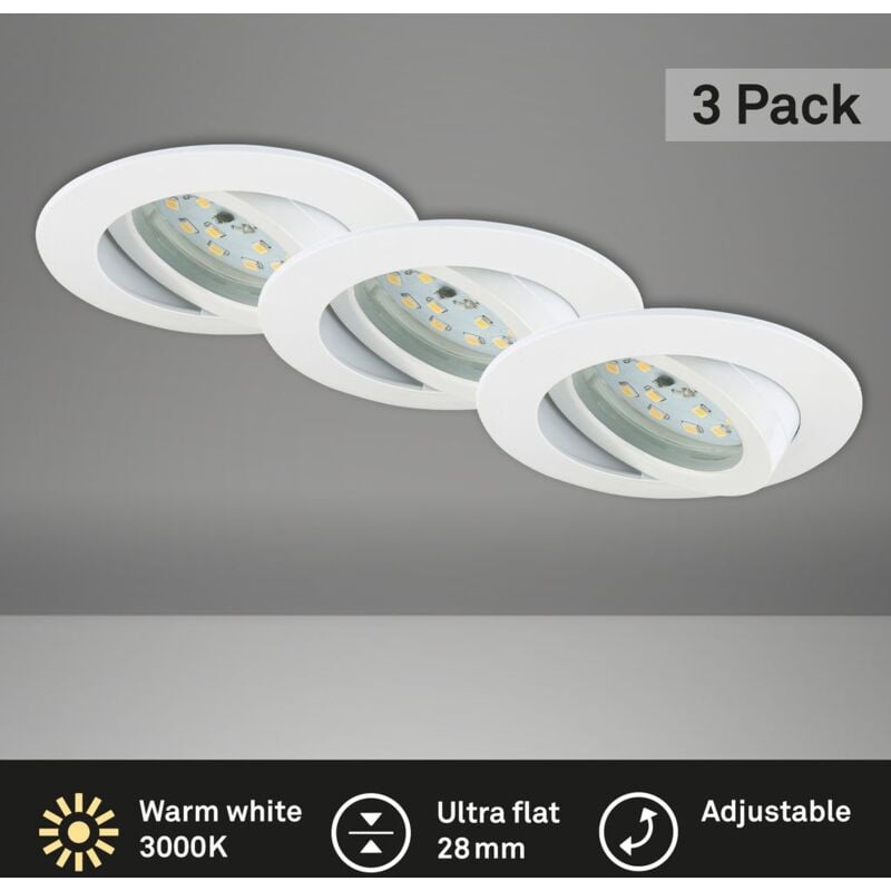 Lampe led encastrée Briloner leuchten attach move, 4,8 w, 400 lm, IP23, blanc, plastique, ø 8,2 cm