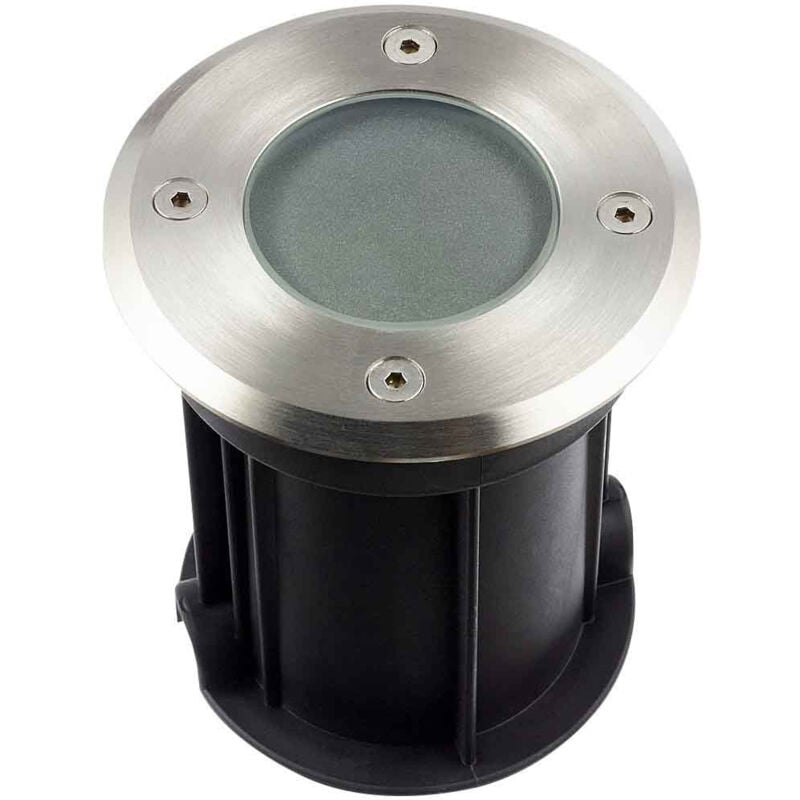 Support Spot Encastrable Sol GU10 220V Étanche IP67 Rond - perçage 90mm - Diffuseur Dépoli