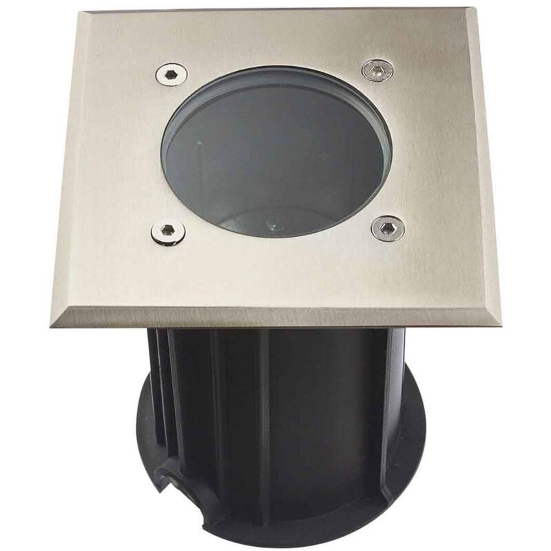 Support Spot Encastrable Sol GU10 AC220-240V Étanche IP67 Carré - perçage 90mm Diffuseur Transparent