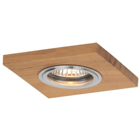 Spot encastrable Chène Huilé carré Bois massif 10x10 cm 6w 300 lumens 2700k VITAR