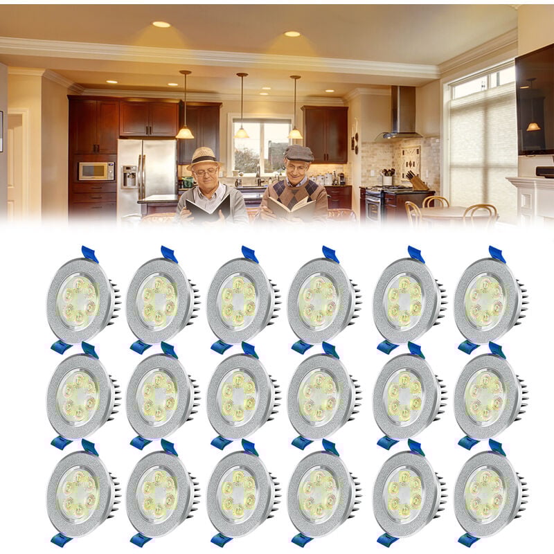Spot encastrable de salle de bain Lot de 20 led Spot Encastrable Encastré 3W Blanc chaud Spots de Plafond Plafonniers Hengmei