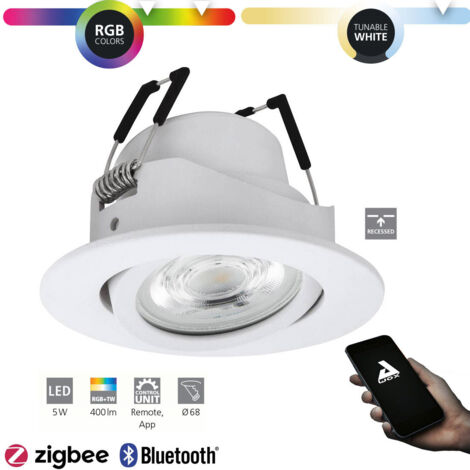 Spot Encastrable EGLO Zigbee Blanc Ø8,8cm 5W