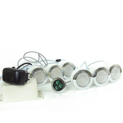 Spot encastrable extérieur 68mm – RGB IP68 étanche – Système de contrôle multifonction – Transformateur 12V AC – Steamtec