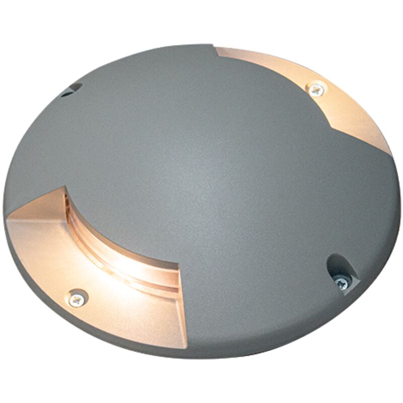 Spot Encastrable Extérieur de Sol LED D210 5W Double Asymétrique IP67 Gris ZAMBELIS E462 - Blanc chaud - 3000K
