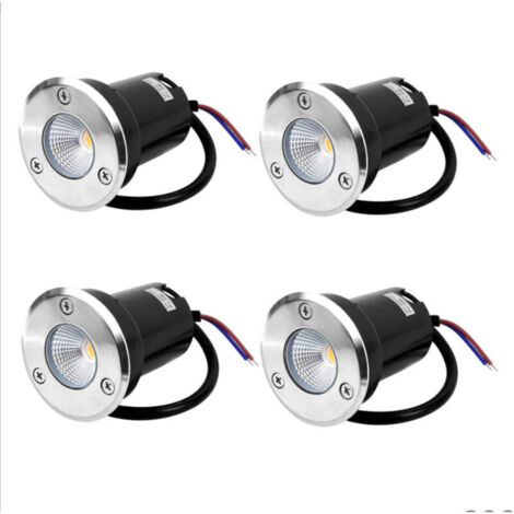 Spot encastrable extérieur sol 5W – Acier inoxydable rond blanc – IP67 – Charge jusqu'à 800 kg – 12V-24V DC – Ø 6,5 cm