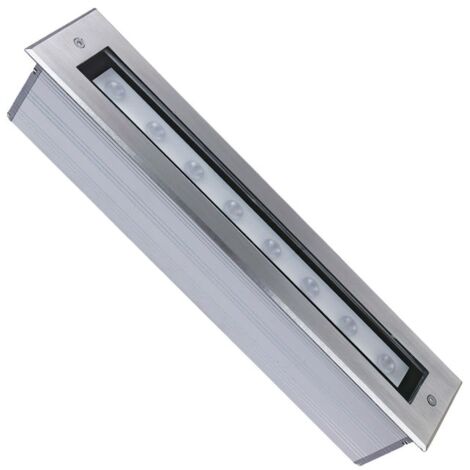 Spot encastrable extérieur sol rectangulaire LED 9W IP67 étanche – Acier inoxydable – Blanc chaud 3000K – Flux lumineux 720 lm