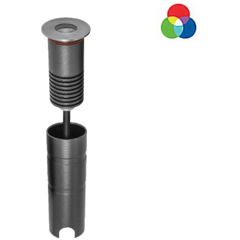 Spot encastrable externe redo group xground rgb gd01rgb40 12v ip67 aisi316 ik06 spot encastrable lumière colorée