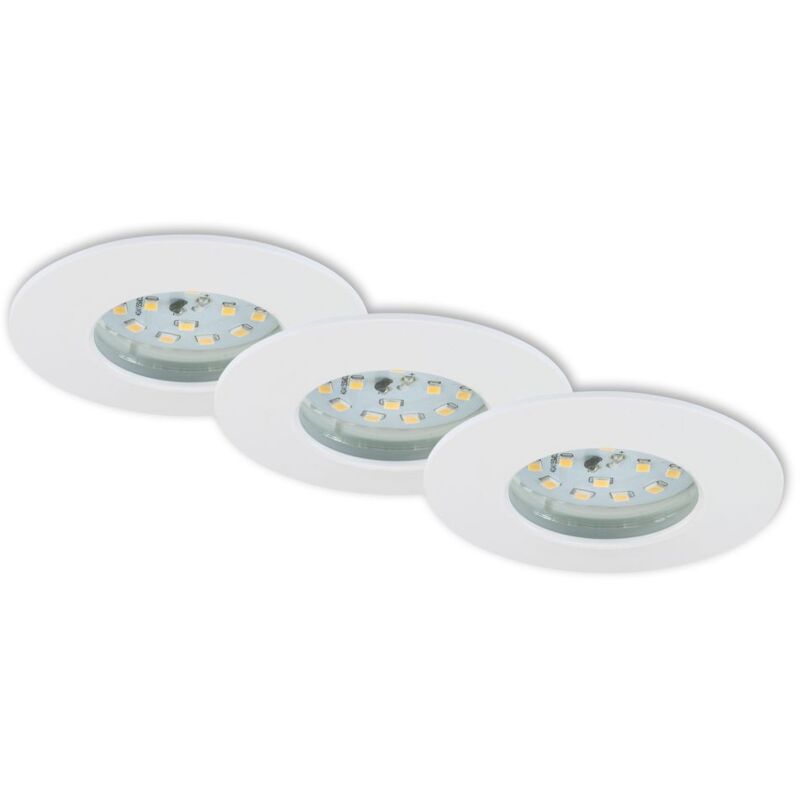 Lampe led encastrée Briloner leuchten attach one, 5 w, 400 lm, IP44, blanc, plastique, set de 3, ø 7,5 cm