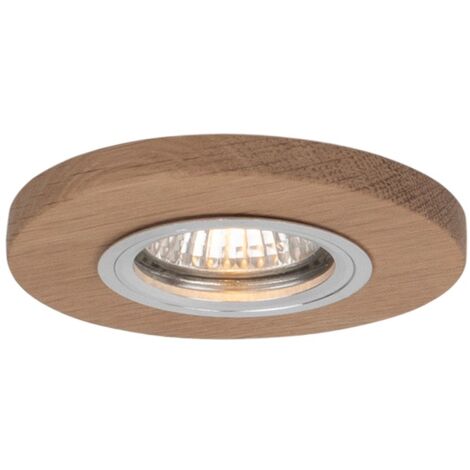 Spot encastrable GU10 en Chêne Huilé rond Bois diam 10 cm VITAR