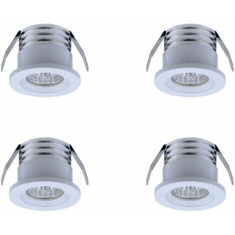 Spot Encastrable LED - 3 W - 3000 K - Verre Dépoli - Aluminium - IP22 - Pour Éclairage Intérieur - Lot de 4